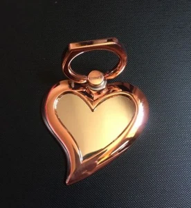  Universal 360 Rotating Finger Ring Stand Holder for Cell Phone - MIRROR HEART - Picture 1 of 14