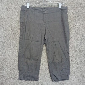 J Jill Pants Womens 12 Gray Petite Stretch Linen Woven Flat Front Wide Leg Relax - Picture 1 of 11