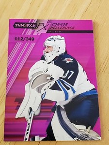 2020-21 Upper Deck Synergy FX Purple 112/349 Connor Hellebuyck #FX-38