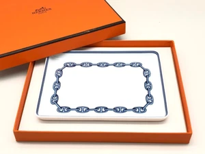HERMES Chaine d'Ancre Square Plate Boxed Collectors Item Luxury Decor - Picture 1 of 9