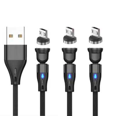 3 PACK Magnetic Phone Charger Fast Charging Cable For Micro USB/Type C/ iPhone - Image 1 of 4