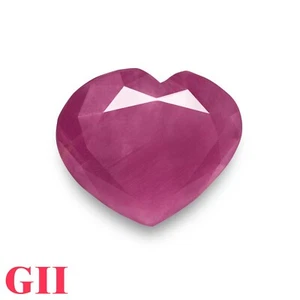 GII Certified GUINEA Ruby 14.05 Ct. Natural Untreated HEART Loose Gemstone - Picture 1 of 6