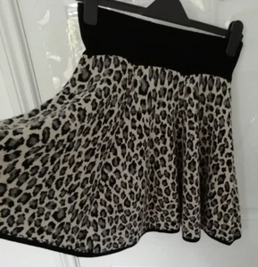 Somerset by Alice Temperley 10 Black Animal Print Skirt Wool Mohair Cashmere Mix - Picture 1 of 8