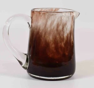 Lovely Langham Art Glass Brown / Purple Swirls Jug - Picture 1 of 4