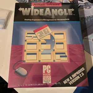 WIDE ANGLE ATTITASH for Windows 3.0 & 3.1 DOS New Sealed Pc Software Vtg Rare - Picture 1 of 9
