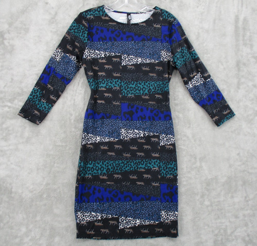 UNDERCOVER Abito Victorias Secret medio aperto schiena stampa animalier grunge mini body elasticizzato