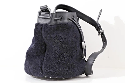 ALEXANDER WANG Black Faux Shearling Studded Bottom Bucket Bag - Image 1 of 4