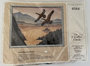 The Creative Circle Embroidery Kit 6184 Morning Flight Geese Mountains Nature - Picture 1 of 10