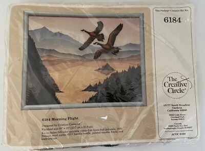 The Creative Circle Embroidery Kit 6184 Morning Flight Geese Mountains Nature - Image 1 of 4