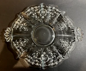 ELEGANTE PIATTO TORTA TONDO 10-1/2" FOSTORIA FORMA BAROCCA MODELLO NAVARRA - Foto 1 di 4