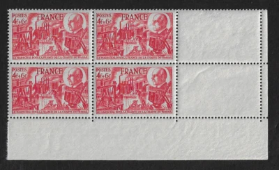 France Stamps — Block of 4 — 1944, Marshal Henri Pétain’s 88th birth #B177 MNH - Image 1 of 2