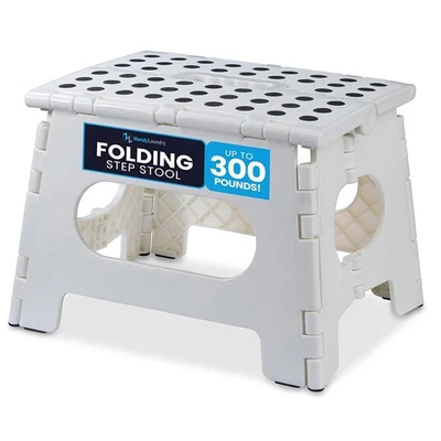 Taburete plegable seguro resistente de 9"", taburete plegable práctico para lavandería-hasta 300 libras Foto 1 de 4