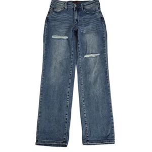 Judy Blue Los Angeles Distressed Dad Jeans Womens Size 7 28 Blue Denim JB88859MD - Picture 1 of 10