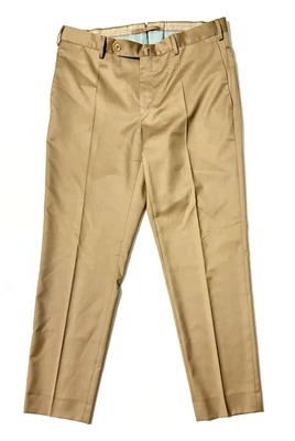 Incotex Wool Dress Pant Slacks Mens 34x30 Modern Fit Pattern M Brown Super 100s - Image 1 of 4