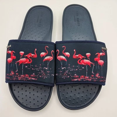 Sandalias Ted Baker Talla US 12 SAULDI Slide Negras y Rosa Estampado Flamenco Para Hombre’s Foto 1 de 4