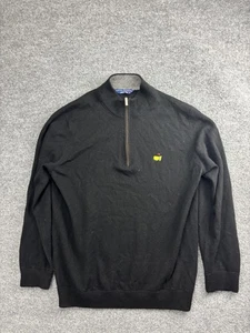 Augusta National Clubhouse Collection 1/4 Zip Sweater Mens Medium Black Cashmere - Picture 1 of 9