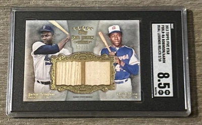 Jackie Robinson Hank Aaron 2013 Topps Five Star Dual Legends Relic 02/10 SGC 8,5 Foto 1 de 3