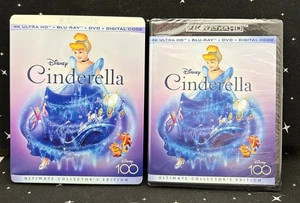 4K Ultra HD Blu-Ray DVD Digital Code Disney 'Cinderella" New Sealed Rated G 2023 - Foto 1 di 3