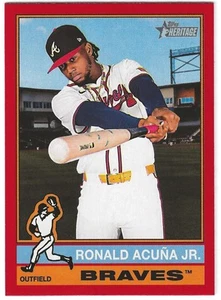 2025 Topps Heritage Red Border #367 Ronald Acuna Jr Atlanta Braves - Picture 1 of 1