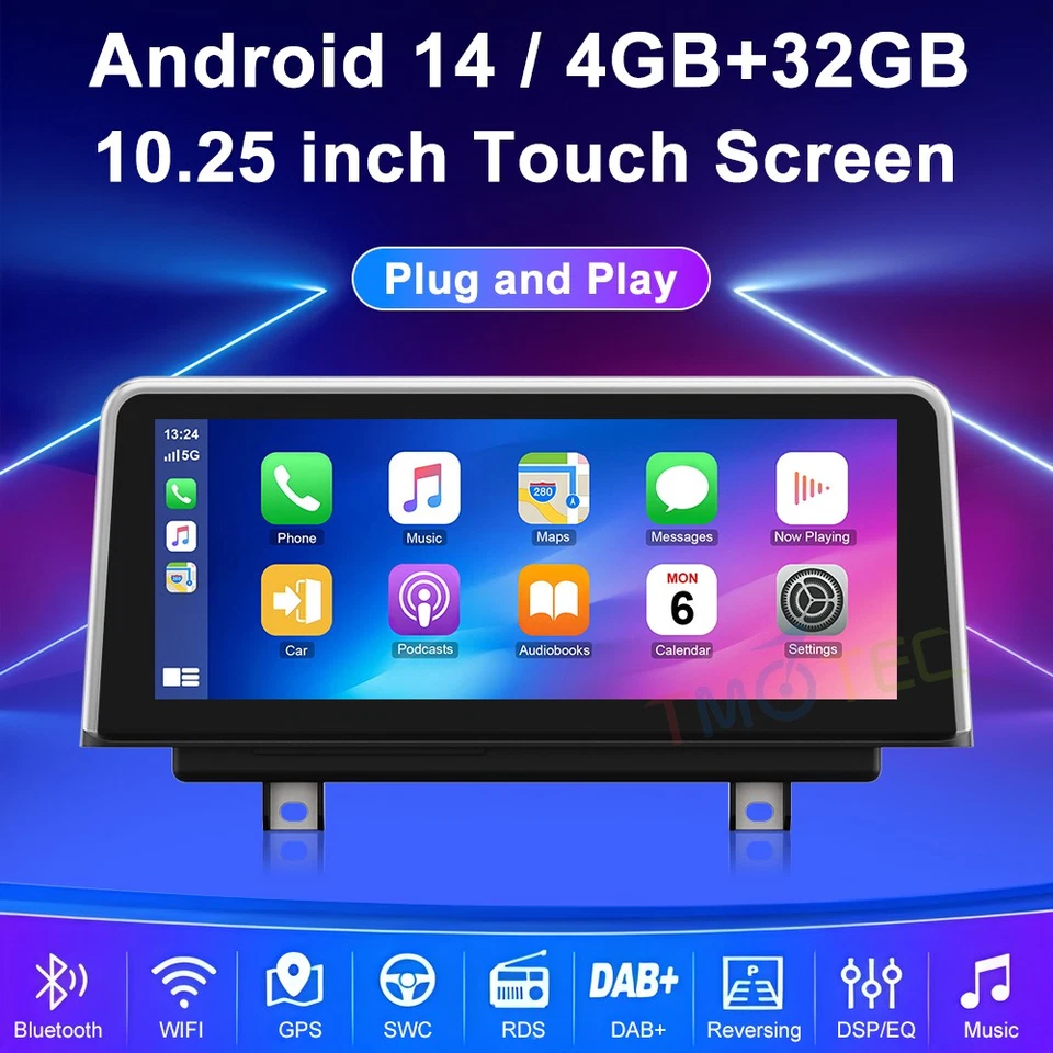 10.25" IPS DAB+Android 14 Autoradio GPS CarPlay Navi BMW 1er F20 F21 2er F23 NBT - Bild 1 von 4