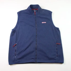 Vineyard Vines Vest Mens 2XL Blue Fleece Full Zip Sleeveless Outdoor Casual - Picture 1 of 11