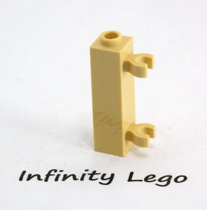 6 LEGO Tan / Beige Post Brick 1 x 1 x 3 Vertical Clips (60583 42944) - 6 Pieces - Picture 1 of 2