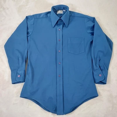 Vintage Boston Store Mens Shirt 15-32 Medium Long Sleeve 70s 80s Disco Preppy - Image 1 of 4