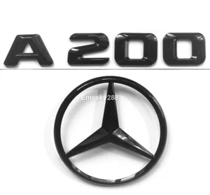 Insignias estrella trasera emblemas negro brillante para Mercedes Clase A W176 A200 2013-2018 - Imagen 1 de 4