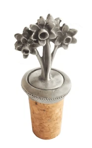 Tappo bottiglia peltro pianta narciso fiori narciso - peltro inglese fatto a mano - Foto 1 di 5