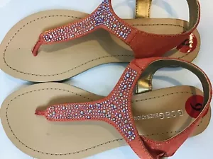 Scarpe sandali donna taglia 6 BCBGeneration impreziositi strass arancioni nuovi - Foto 1 di 5