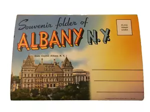 Albany New York Souvenir Book Postcard Folder 18 Color Picture~State Capitol NY - Picture 1 of 9