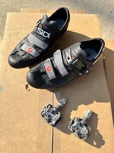 SIDI Cycling Shoes Size 9 With Icon Pedals