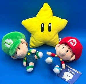 Lot 3 BABY SET mario Luigi star Super Mario Plush Toy Mario set Japanese - Picture 1 of 13