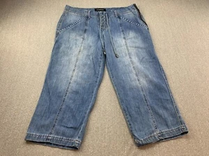 Jeans Liverpool Cortos Rectos 3/4 Largo Azul Tiro Medio Encaje Frontal Talla 12 - Imagen 1 de 13