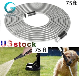 75FT Metal Garden Hose Stainless Steel Water Super Tough Flexible Water Pipe - Picture 1 of 6