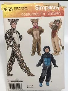 Monkey Bear Lion Costume Size XS-L S2855 Cut to L Sewing Pattern - Picture 1 of 2