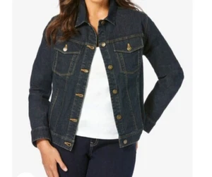 ~NWT J. LONDON Indigo~True Fit STRETCH Denim Jean Jacket~Plus Size 18W~ - Picture 1 of 10