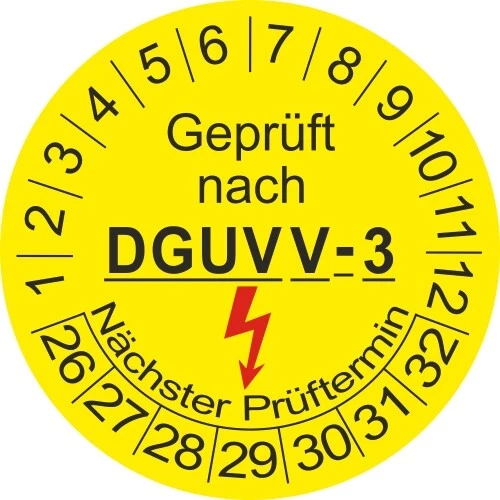UVV BGV A3  DGUV V 3 Prüfplaketten 5061    2026 - 2032 - Bild 1 von 1