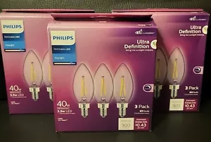 Philips 9pk 40W Ultra Definition B11 Candelabra Base Dimmable LED Daylight Bulbs - Picture 1 of 7