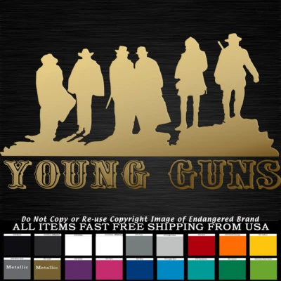 Calcomanía adhesiva Young Guns Billy the Kid Outlaws Lawmen Shootout Foto 1 de 4