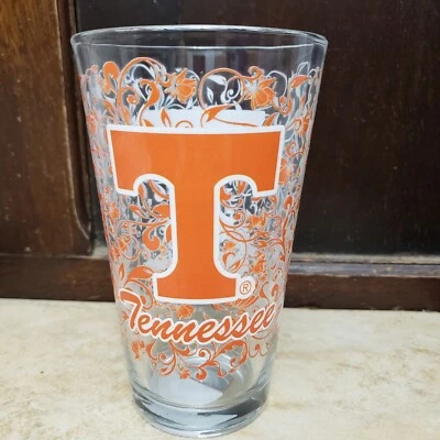 UT University Of Tennessee FLORAL Vols Volunteers 16 OZ TUMLBER ICED TEA Glass - Image 1 of 4