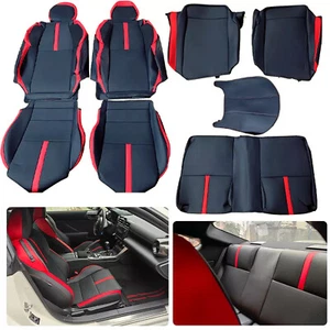 Fit Toyota 2022-2023 BRZ ZD8 GR86 ZN8 Car Seat Cover Red & Black PVC 8pcs - Picture 1 of 12