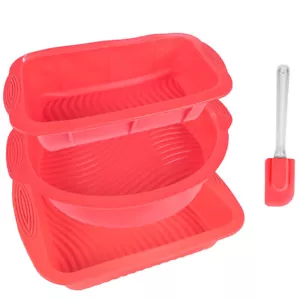Juego de 4 moldes de silicona molde de caja rojo molde de pastel molde de pastel molde de pan pastel - Imagen 1 de 1