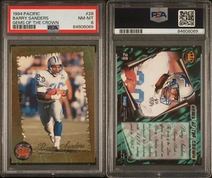 1994 Pacific Gems of the Crown #28 Barry Sanders PSA 8 NM-MT - Picture 1 of 3