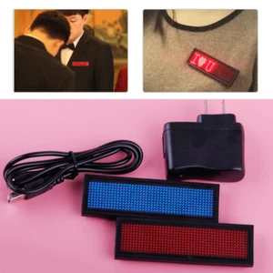 3.7" LED Programmable Digital Scrolling Name Badge Message Tag Rechargeable lp - Photo 1/11