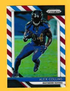 2018 Panini Prizm Draft ROSSO BIANCO E BLU Alex Collins Baltimore Ravens #186 - Foto 1 di 2