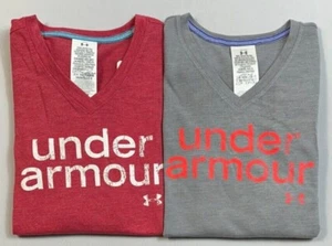 Girl's Youth Under Armour Heat Gear Layered-Look V-Neck Shirt - Picture 1 of 5