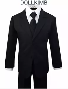 Boys Kids Children Formal Dress Black Suit Tuxedo Toddler, traje para niÑo S-20 - Picture 1 of 14