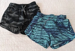 Athleta Girl Shorts 2 Pair All Play 3" Activewear Running Camo Size L/12 - Picture 1 of 22