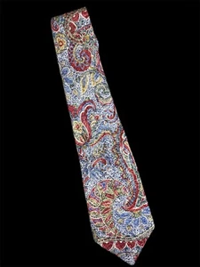 Geoffrey Beene Blue Green Hand Made 100% Silk Men’s Neck Tie Made In USA - Picture 1 of 9